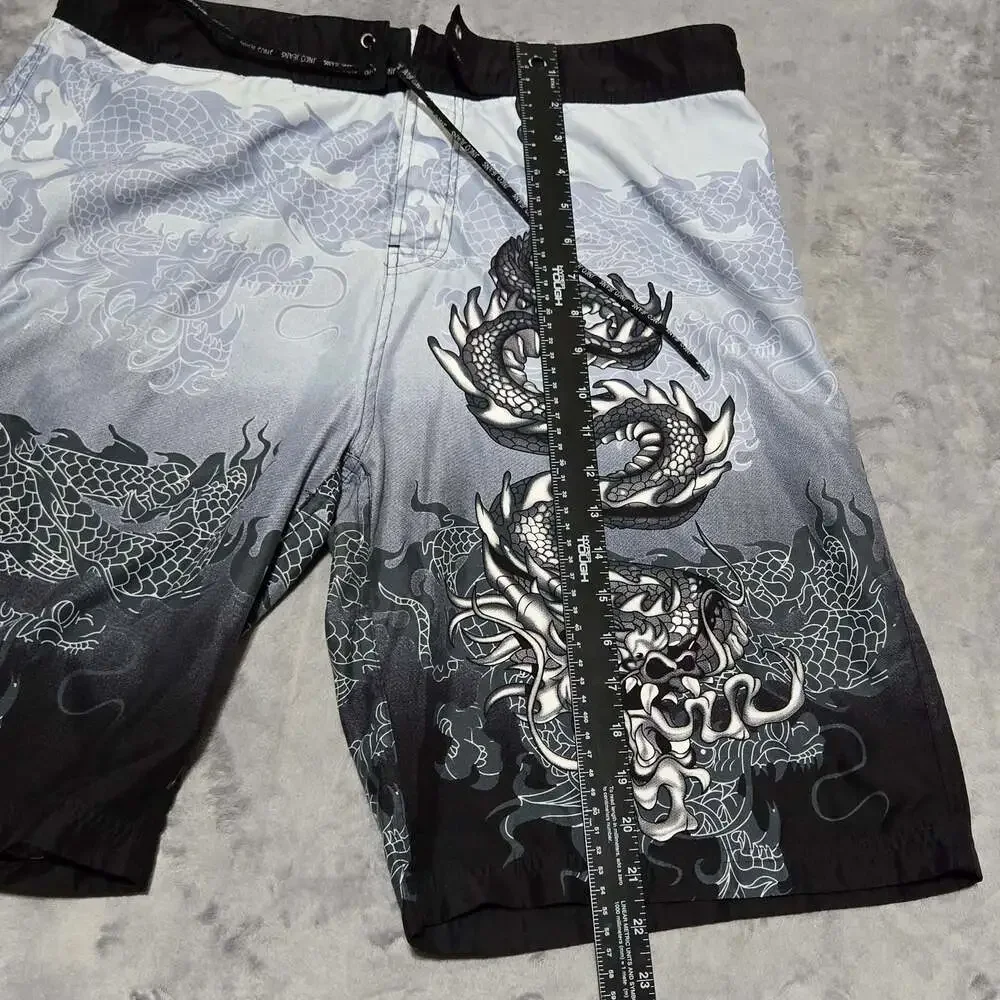 JNCO Jeans Men's Dragon Print Board Shorts